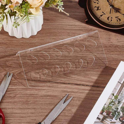 Wall Mounted Acrylic Scissor Organizer Rack For Barbers 11 Holes - clear 11-hole acrylic wall organizer for scissors, compact salon storage