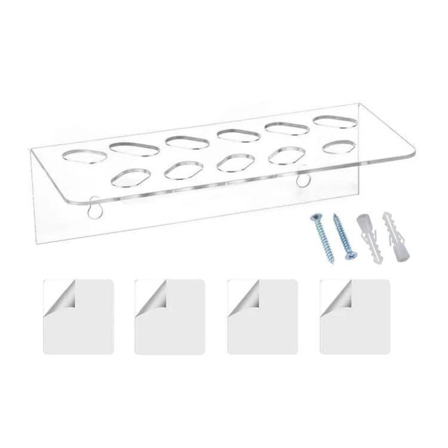 Wall Mounted Acrylic Scissor Organizer Rack For Barbers 11 Holes clear 3mm acrylic wall scissor rack with 11 holes and mounting hardware