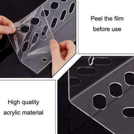 Wall Mounted Acrylic Scissor Organizer Rack For Barbers 11 Holes clear 3mm acrylic scissor holder with 11 slots, peel-off protective film