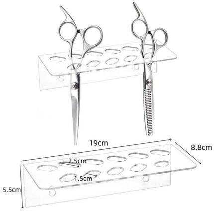 Wall Mounted Acrylic Scissor Organizer Rack For Barbers 11 Holes - clear 3mm acrylic 11-hole wall scissor holder for salon tools