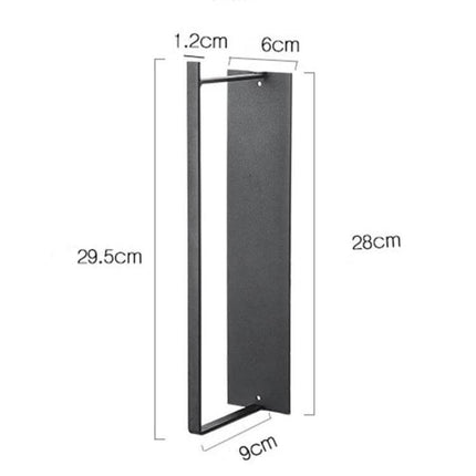 Wall Mounted Clothes Hanger Rack With Double Layer Storage black metal space-saving wall hook with dimensions 29.5cm x 28cm x 9cm