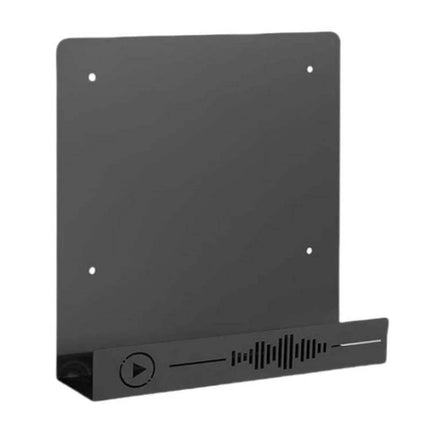 Vinyl Record Storage Wall Mounted Display Rack Iron black iron wall-mounted display with soundwave cutout, compact 25x25x6 cm record shelf