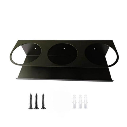 Wall-Mounted Water Bottle Rack 2-Pack For Home Kitchen Use metal iron 3-slot wall organizer with screws for cups and drinkware