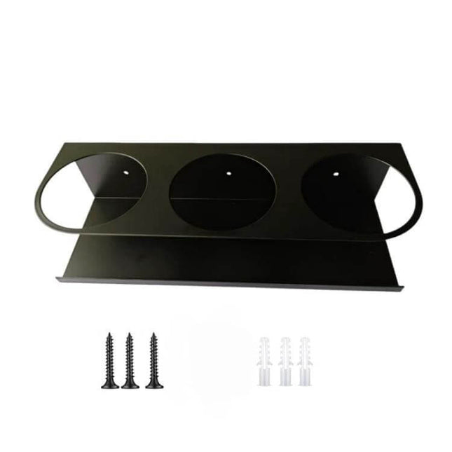 Wall-Mounted Water Bottle Rack 2-Pack For Home Kitchen Use metal iron 3-slot wall organizer with screws for cups and drinkware