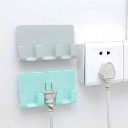 Wall-Mounted Phone Charging Stand With Strong Adhesive compact polypropylene wall hook for charging cords and phones, kitchen bedside bathroom use