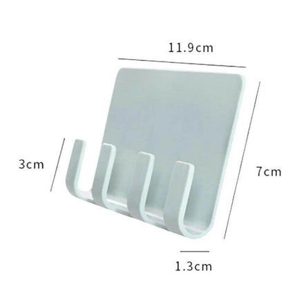 Wall-Mounted Phone Charging Stand With Strong Adhesive compact polypropylene hook stand 11.9x7cm for kitchen bathroom bedside cord organizer