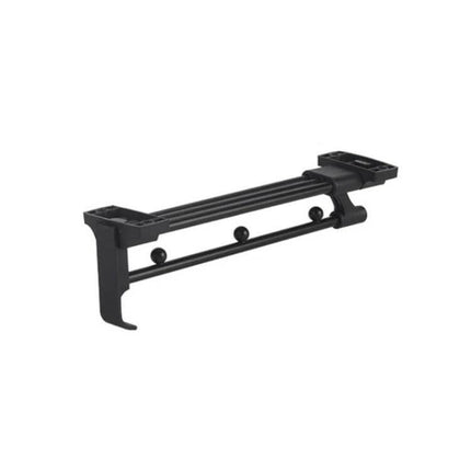 Wardrobe Extendable Push Pull Hanging Rod 12 To 16 Inches For Clothes Rail — black aluminum alloy secondary closet rail with ball-split hanging bar