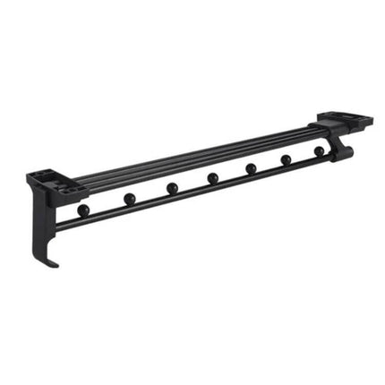Wardrobe Extendable Push Pull Hanging Rod 12 To 16 Inches For Clothes Rail - black aluminum alloy secondary hanging rail with ball split design
