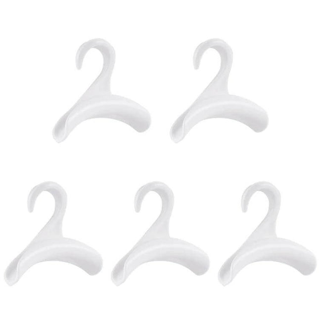 Wardrobe Hat and Scarf Hanger Set, 5-Pack Storage Hooks white plastic hooks for hats scarves on rods