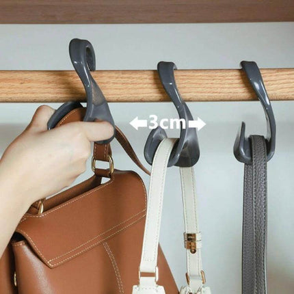 Wardrobe Hat and Scarf Hanger Set, 5-Pack Storage Hooks hanging purses and scarves on a closet rod (fits rods under 3.5cm)