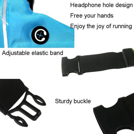 Cell Phone Waist Pack Waterproof for Outdoor Running with headphone hole, adjustable elastic band and sturdy buckle, waterproof Lycra touch-screen window