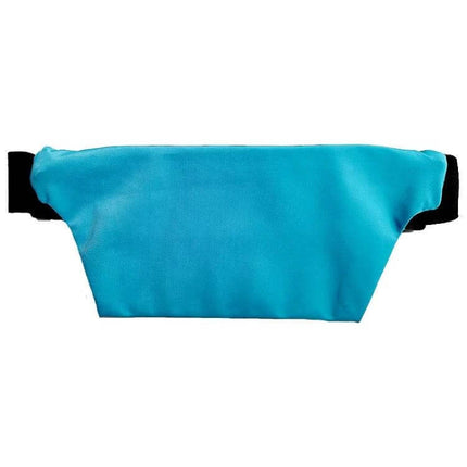 Cell Phone Waist Pack Waterproof for Outdoor Running in teal Lycra with touch-screen window, secure breathable embossed finish for runners