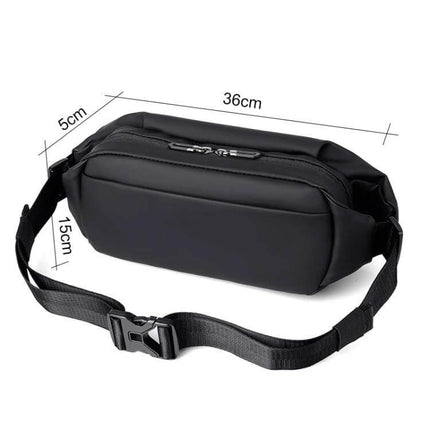 Weixier Waterproof Waist Bag Black For Everyday Use - compact black waterproof oxford waist bag 36x15x5cm for phone, keys, wallet, earphones