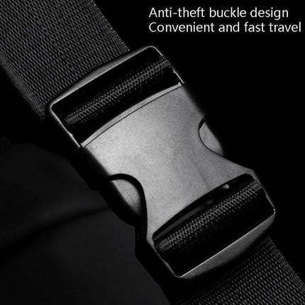 Alt Tag: Weixier Waterproof Waist Bag Black For Everyday Use — close-up of black anti-theft buckle on waterproof waist bag, wear-resistant oxford strap