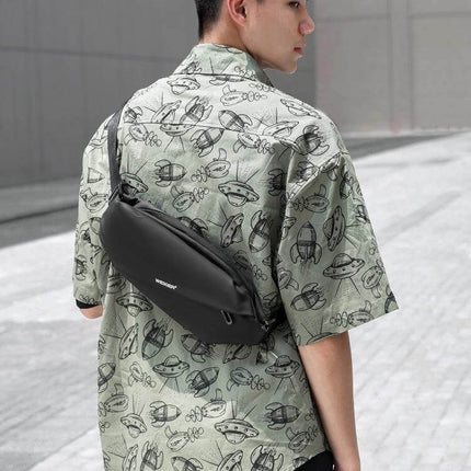 Weixier Waterproof Waist Bag Black For Everyday Use - black waterproof oxford waist bag worn crossbody holding phone keys wallet