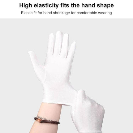 Labor Protection White Anti Sweat Gloves For Daily Work - lightweight breathable Spandex gloves for maintenance, assembly, warehousing and events