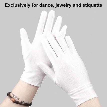 Labor Protection White Anti Sweat Gloves For Daily Work - lightweight breathable white Spandex gloves for maintenance, assembly, warehousing and etiquette events
