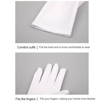 Labor Protection White Anti Sweat Gloves For Daily Work - lightweight breathable Spandex gloves with comfort cuffs and fitted fingers for maintenance and events