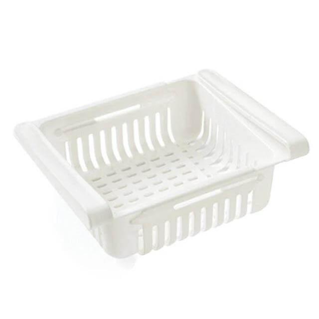 Refrigerator Storage Box 18.5x16.5x8.3cm For Fridge Organization - white PP fridge organizer for jars, sauces, yogurts, snack packs