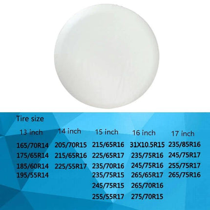 PVC Spare Tire Cover Fits 13 To 17 Inch Waterproof Dust Protection - white PVC spare tire cover for cars SUVs vans with elastic band