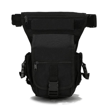 Wild Fishing Portable Waist Bag with Detachable Leg Strap in black, 5L compact fishing pack with detachable leg strap for hands-free carry