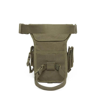 Wild Fishing Portable Waist Bag with Detachable Leg Strap in olive green, compact 5L hands-free fishing waist and leg pack