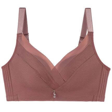 Wireless Seamless Lifting Bra For Everyday Comfort And Support - wireless seamless three-quarter cup lifting bra in mauve with smooth silhouette and thicker lower cup