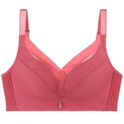 Wireless Seamless Lifting Bra For Everyday Comfort And Support – pink wireless seamless lifting bra with three-quarter cups and thicker lower cup for lift