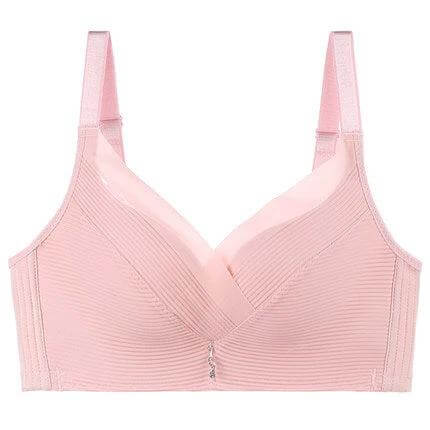 Wireless Seamless Lifting Bra For Everyday Comfort And Support - pink wireless seamless lifting bra with three-quarter cups and light shaping