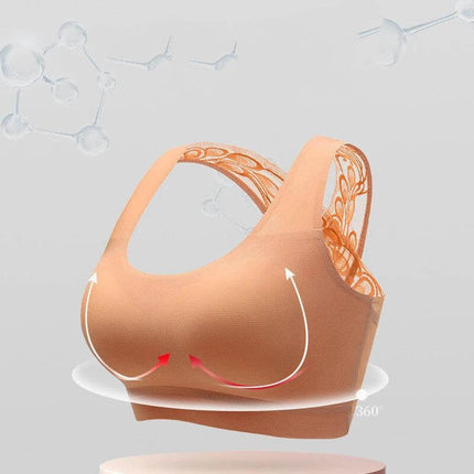 Wireless Seamless Women's Leisure Bra Sizes M L XL - peach wireless seamless leisure bra, nylon-lycra stretch, seamless cups for no-show lines