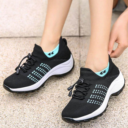 Womens Knit Slip On Casual Sneakers For Everyday Wear black knit slip-on with foam sole for commuting and light travel