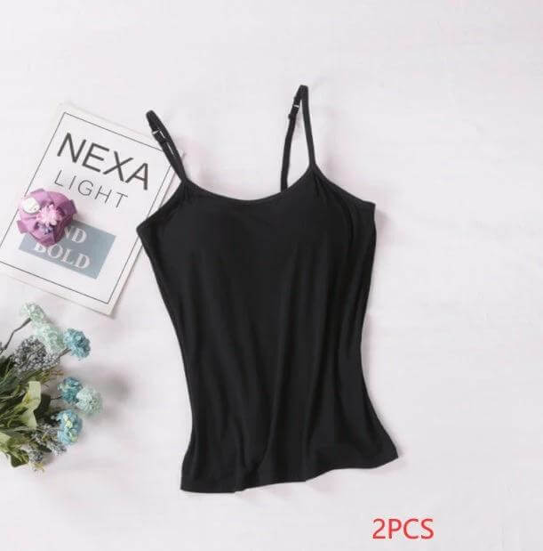 Women's Modal Camisole Slim Fit Layering Tank S To XXL - black modal camisole tank for layering, slim fit, adjustable straps, casual and workwear