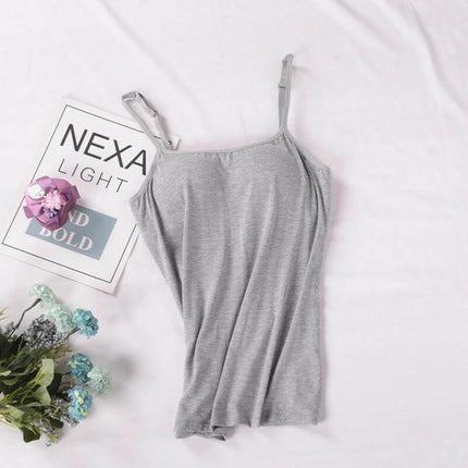 Women's Modal Camisole Slim Fit Layering Tank S To XXL - grey modal slim-fit camisole for layering and everyday wear