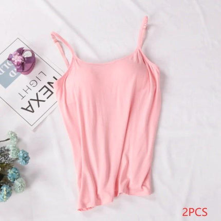 Women's Modal Camisole Slim Fit Layering Tank S To XXL - pink modal slim-fit camisole layer tank top