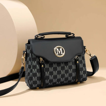 Women's Retro Crossbody Shoulder Handbag Brown Classic - compact brown PU retro silhouette with top handle and detachable strap