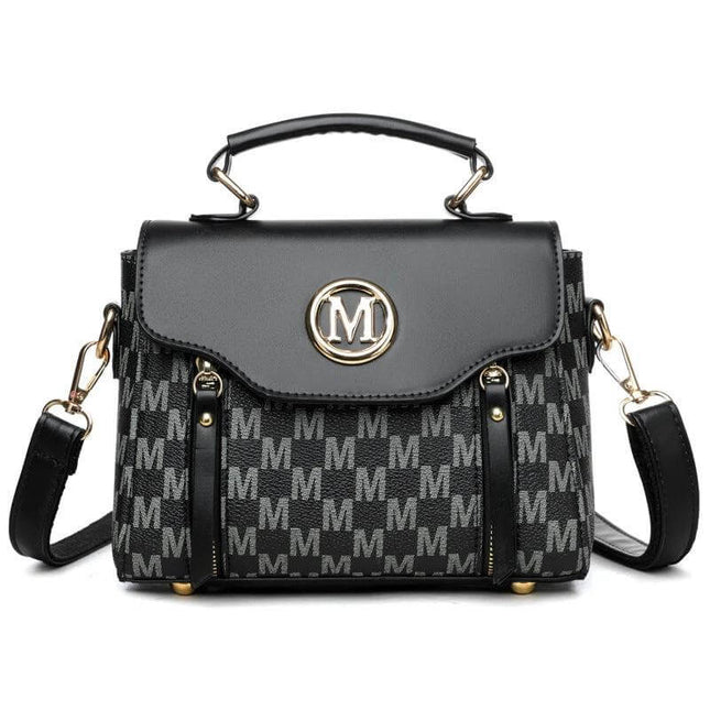 Women's Retro Crossbody Shoulder Handbag Brown Classic compact brown PU retro silhouette crossbody with top handle, three-dimensional pocket and gold hardware