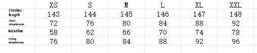 Womens Slim Fit Short Sleeve Round Neck Commuter Midi Dress size chart showing XS-XXL measurements