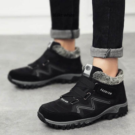 Women's Waterproof Hiking Boots With Non Slip Sole For Trail Use - black insulated PU upper with rugged non-slip rubber sole for wet trails