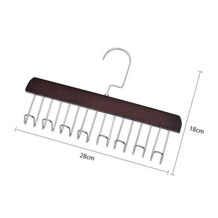 Wooden Sling Hanger for Lingerie with Eight Rotatable Hooks - wooden frame with eight metal rotatable hooks for bras panties slips (28x18cm)