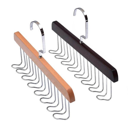 Wooden Sling Hanger for Lingerie with Eight Rotatable Hooks, wooden frame with eight rotating metal hooks for bras and panties