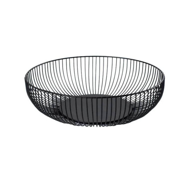 Wrought Iron Fruit Basket For Snack Storage On Desk - compact black wrought iron desk fruit bowl for apples and snacks