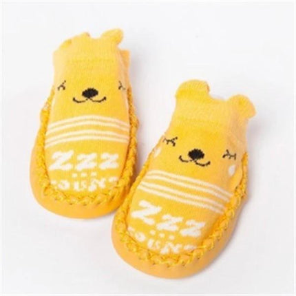 Baby Floor Socks With Non Slip Soles For Daily Comfort - yellow combed cotton jacquard baby socks with non-slip dots and ankle cuff for crawling
