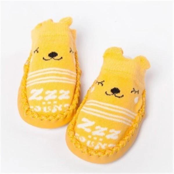 Baby Floor Socks With Non Slip Soles For Daily Comfort - yellow combed cotton jacquard baby socks with non-slip dots and ankle cuff for crawling