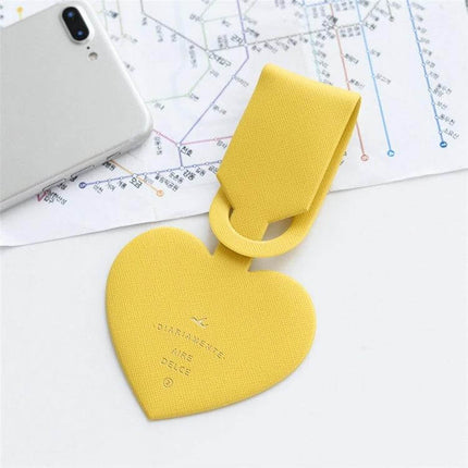 Love Shape Luggage Tag Plastic For Travel And Business Abroad yellow heart-shaped plastic travel luggage tag compact lightweight 85×238mm