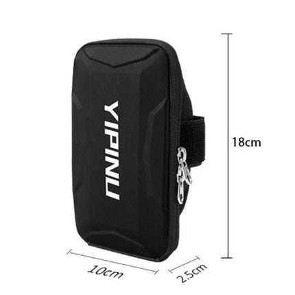 YIPINU Arm Phone Bag For Outdoor Sports 18x10cm Everyday Carry black waterproof arm sleeve with zipper and adjustable strap