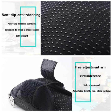 YIPINU Arm Phone Bag For Outdoor Sports 18x10cm Everyday Carry - close-up of non-slip silicone back and adjustable Velcro arm strap