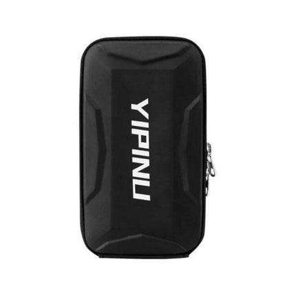 YIPINU Arm Phone Bag For Outdoor Sports 18x10cm Everyday Carry - black waterproof slim arm sleeve with zipper, durable PU outer, 18x10x2.5cm