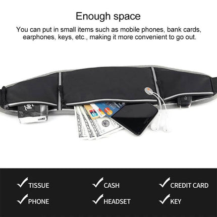 YSU Ultra-Thin Waterproof Phone Waist Bag for Running with phone, cash, cards and earphones in slim pockets