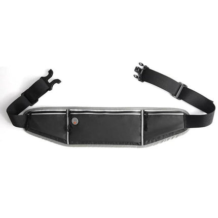 YSU Ultra-Thin Waterproof Phone Waist Bag for Running slim black running waist pack with zippers and adjustable strap