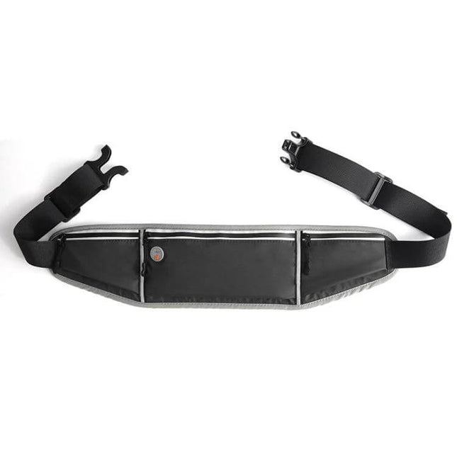 YSU Ultra-Thin Waterproof Phone Waist Bag for Running slim black running waist pack with zippers and adjustable strap